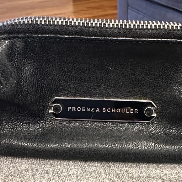 Proenza Schouler Black Leather Zip Pouch - Picture 2 of 6